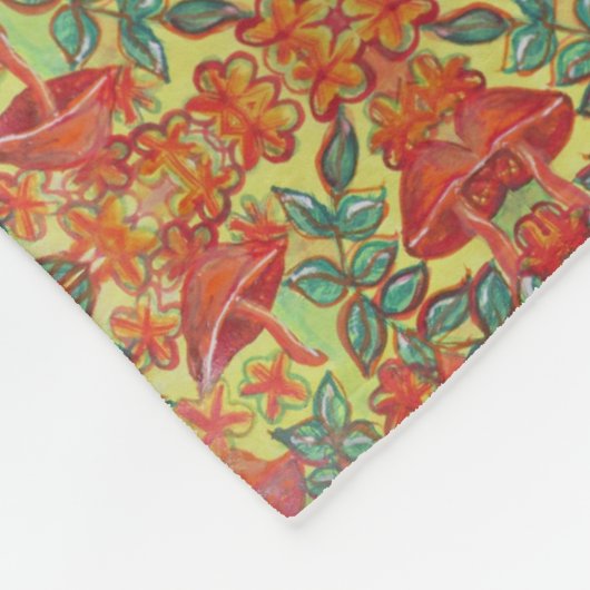 champignonbladeren patroon fleece deken (Hoek)