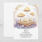 Champignons 1er anniversaire Invitation (Devant / Derrière)