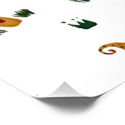 Champignons avec coeur Poster Papier (Semi-Gloss) (Coin)