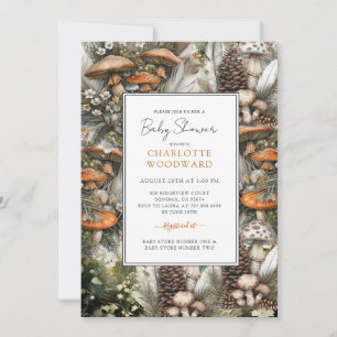 champignons Baby shower Kaart