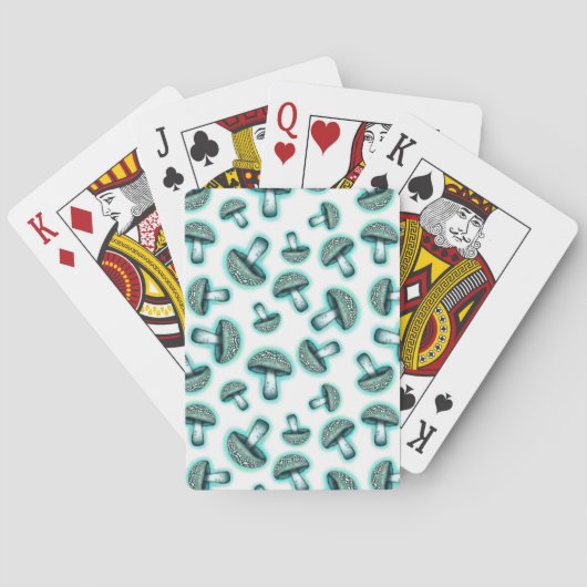 Champignons bleus enchantés - Cartes de jeu blanch (dos)