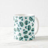 Champignons bleus enchantés - Mug de café blanc (Devant droit)
