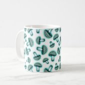 Champignons bleus enchantés - Mug de café blanc (Devant gauche)