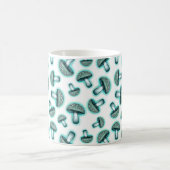 Champignons bleus enchantés - Mug de café blanc (Centre)