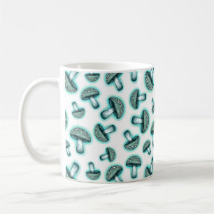 Champignons bleus enchantés - Mug de café blanc