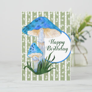 Champignons bleus sur Aspen Carte Plat Anniversair