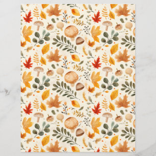 champignons colorés tombent papier motif scrapbook