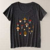 Champignons d'automne Plus T-shirt Taille (Design devant)
