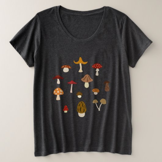 Champignons d'automne Plus T-shirt Taille (Design devant)