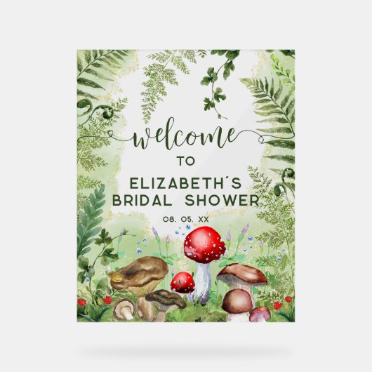 Champignons des forêts de bois Affiche de bienvenu (Recto)