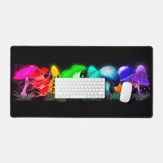 Champignons éclatants et vibrants arc-en-ciel (Clavier et souris)