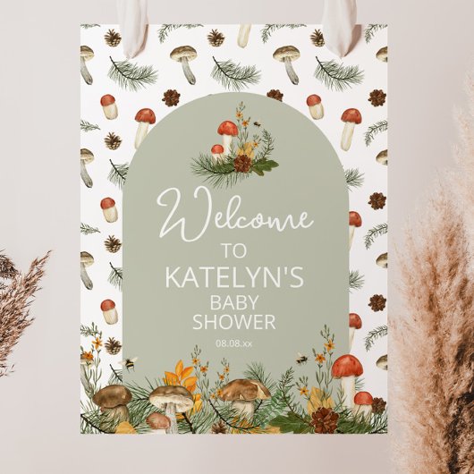 Champignons et Affiches de bienvenue Fleurs sauvag