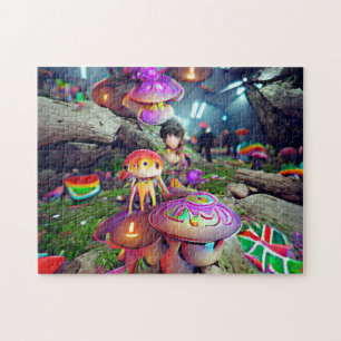Champignons et fées Jigsaw Puzzle