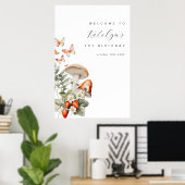 Champignons et fraises Affiche de bienvenue d'anni (Bureau à domicile)