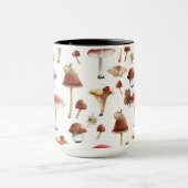 Champignons et insectes Aquarelle Bois Mug (Centre)