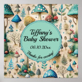 Champignons Fairyland Baby shower Affiche de bienv (Devant)