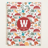 Champignons & Floral Mid Century Moderne Monogramm (Devant)