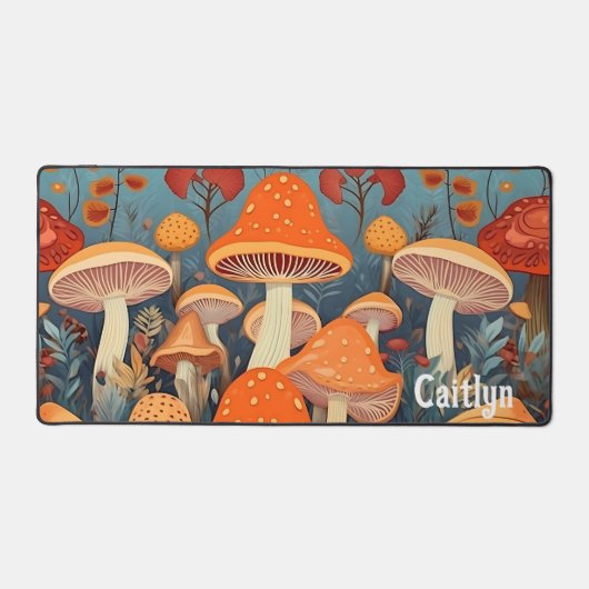 Champignons forestiers colorés Nom personnalisé (Recto)