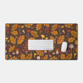 Champignons forestiers et flore d'automne sur brun (Clavier et souris)