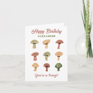 Champignons Funny Carte d'anniversaire personnalis