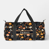 Champignons Jardin Black Duffel Sac (Recto)