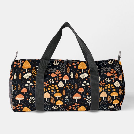Champignons Jardin Black Duffel Sac (Verso)