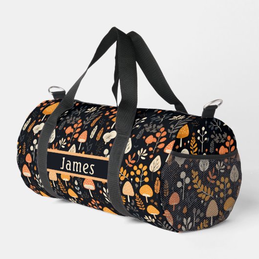 Champignons Jardin Black Duffel Sac (Coin droit)