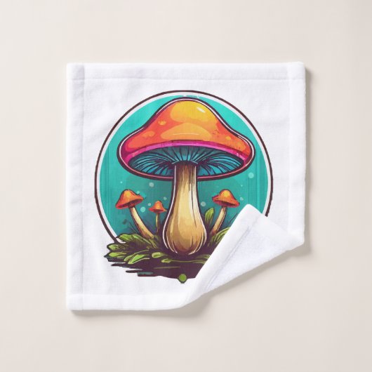 Champignons Magiques Colorés (Gant de toilette)