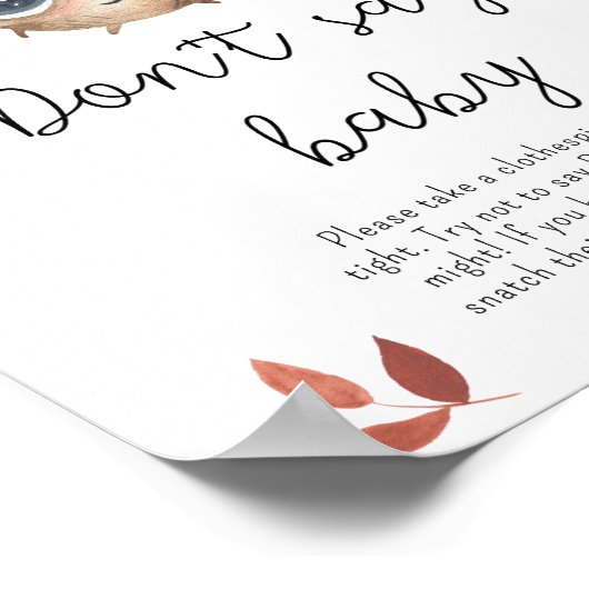 Champignons mignons - Ne pas dire Poster bébé (Coin)