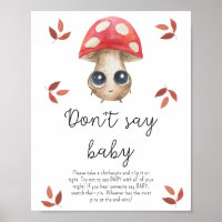 Champignons mignons - Ne pas dire Poster bébé