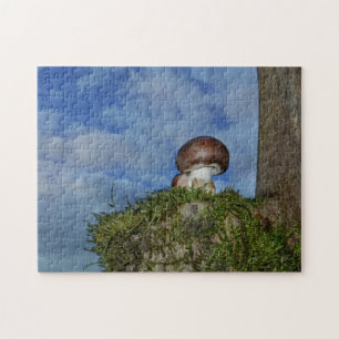 Champignons mit blauem Himmel Legpuzzel