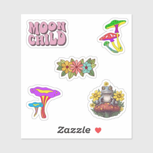  champignons Natuur illustratie Scrapbooking Sticker (Vel)