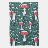Champignons neigeux Noël Cuisine Serviettes (Vertical)
