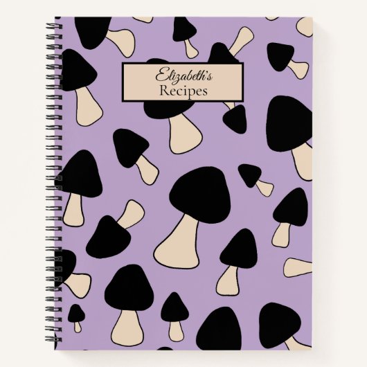 Champignons noirs sur le livre de recettes pourpre (Devant)