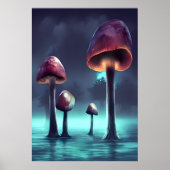 Champignons poussant dans la mer | AI Art Poster (Devant)