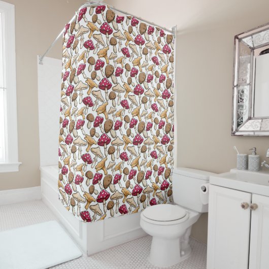 Champignons rideau de douche Motif (En situation)