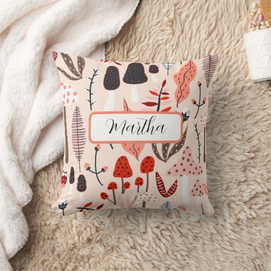 champignons roses rousses Jeter Oreiller (Couverture)