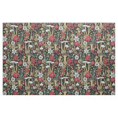 Champignons rouges et verts et tissu de fleurs (Yard)