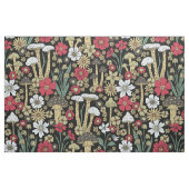 Champignons rouges et verts et tissu de fleurs (Fat Quarter)