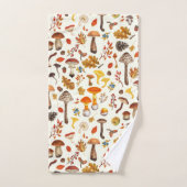 Champignons sauvages sur blanc (Serviette à main)