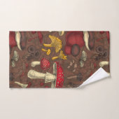 Champignons sauvages sur brun (Serviette à main)