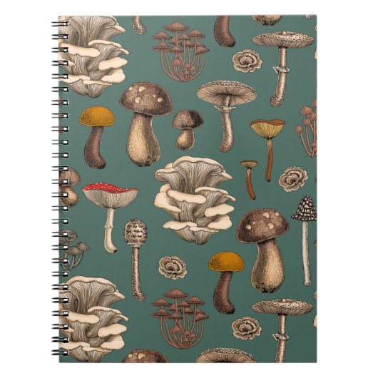 Champignons sauvages sur le Carnet vert de pin (Devant)