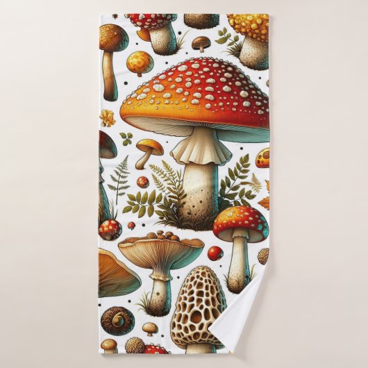 Champignons sauvages Whimsical (Serviette de bain)