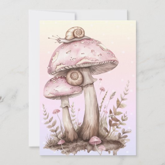 Champignons Snail Ombre Invitation Pois (Dos)