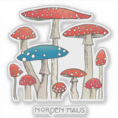 Champignons Stickers Vinyl 8" x 8" sur mesure (Devant)