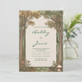 Champignons vintages Faire-part de mariage des boi (Debout devant)