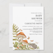 Champignons Woodland Nature Baby shower Invitation (Devant)