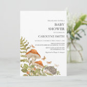 Champignons Woodland Nature Baby shower Invitation (Debout devant)