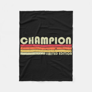 Champion achternaam Funny Retro Vintage 80s verjaa Fleece Deken