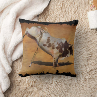 Champion Bucking Rodeo Bull op faux Parchment Kussen